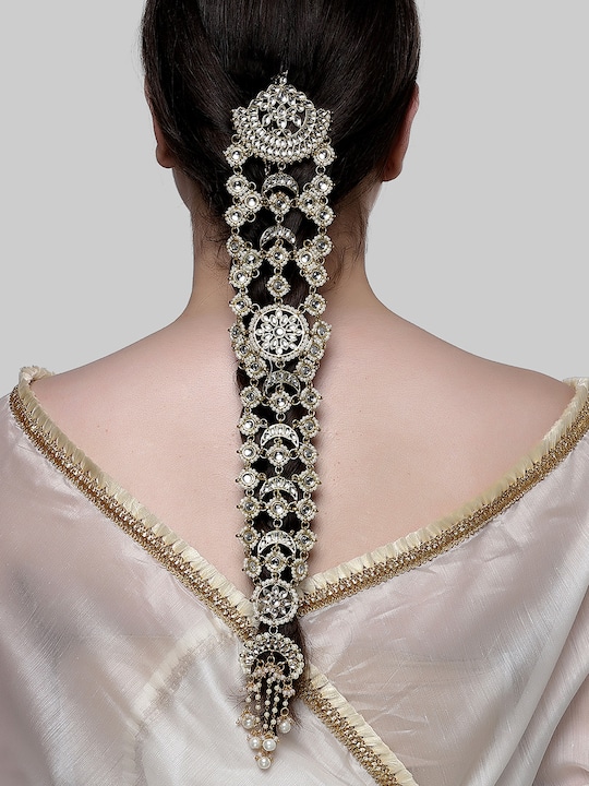 b2821ee5-827c-4fcc-9a21-41a8de0abdfd1696502457123KARATCARTGold-PlatedKundanStuddedBridalHairBraidJewellery1